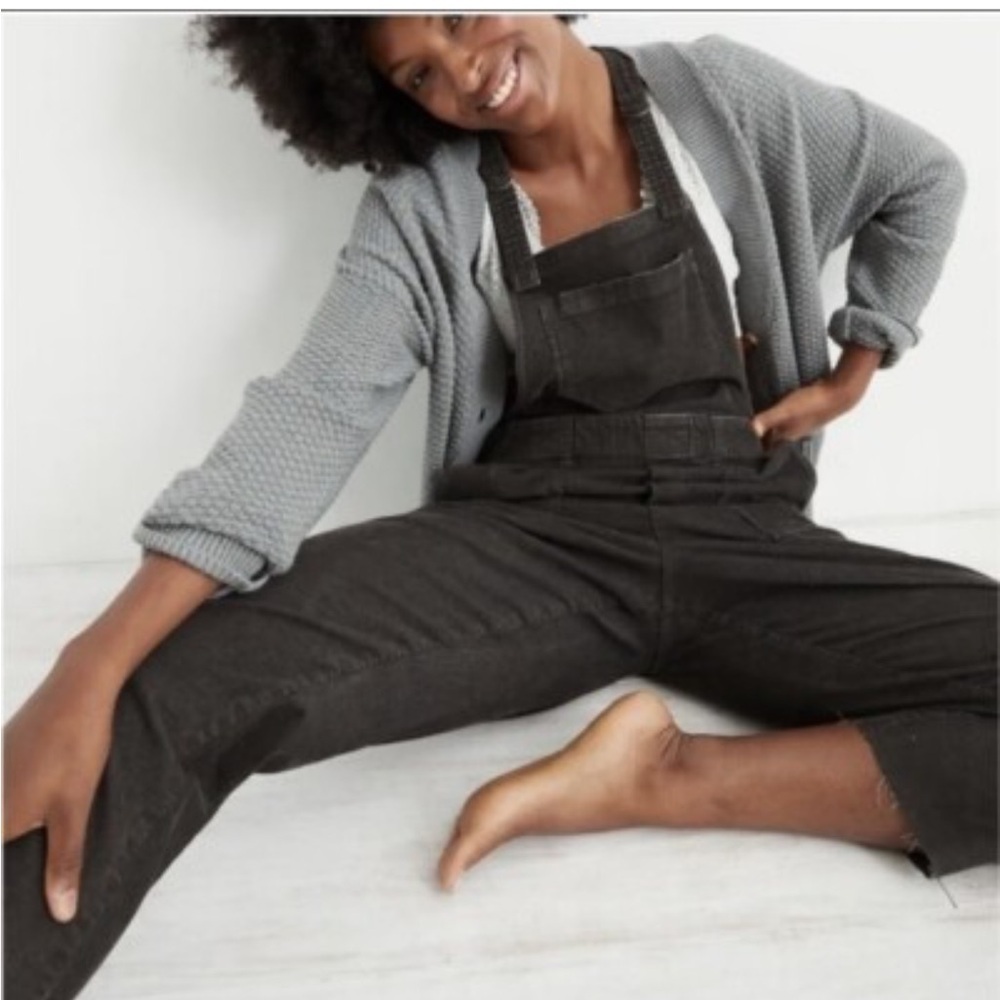 AERIE Werk & Play Gray Corduroy Overalls Size S